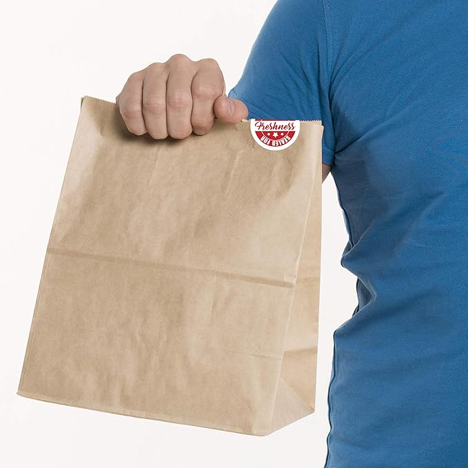 Food Delivery Tamper Evident Sealed for Freshness Labels - 500 Adhesive Stickers for Safe Food delivery (2" Circles)