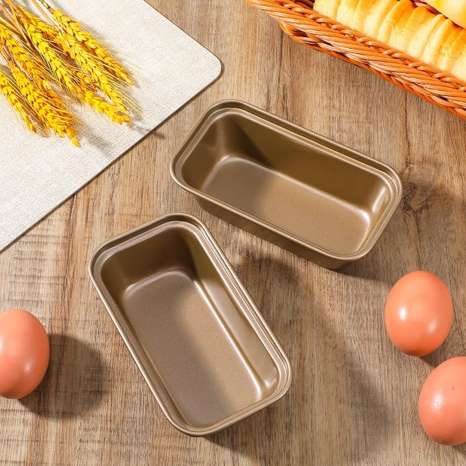12Pcs Mini Loaf Pans for Baking Bread - 6.1 x 3.3 x 2.1 Inch Nonstick Carbon Steel Bread Pan -Rectangle Baking Pan for Home Oven Bakings Homemade Cake Sourdough and Meatloaf