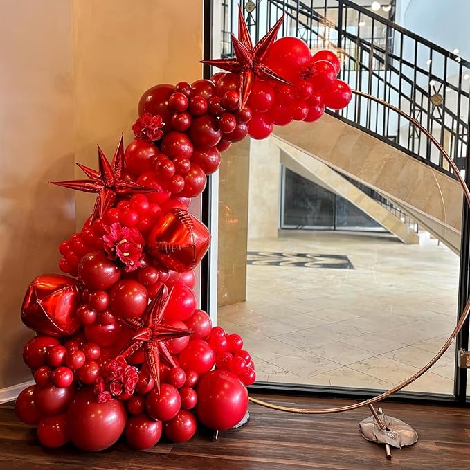 120pcs Red Balloon Arch Kit, 18 12 10 5 inch Red Latex Balloons Different Sizes Balloon Garland for Baby Shower Wedding Valentines Christmas Birthday Party Decorations