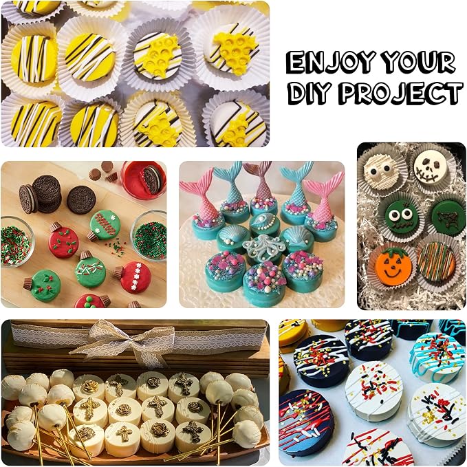 Actvty Round Chocolate Covered Cookie Molds, 3 Pcs Cylinder Chocolate Candy Silicone Molds, Perfect for Covered Cookies, Making Candy, Cakes, Jelly, Muffin, Soap