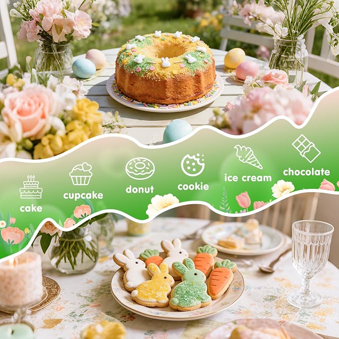 Edible Sprinkles for Cake Decorating,6 Cell-6.7oz,Light Green and Yellow Sanding Sugar,Rainbow Round Confetti,White Rabbit,Pastel Color Sugar Jimmies,Nonpareils,Green Pearls,Green Eggs Sprinkle,Cake Decorations for Baking,Desserts,Cupcakes,Ice Cream,Co...