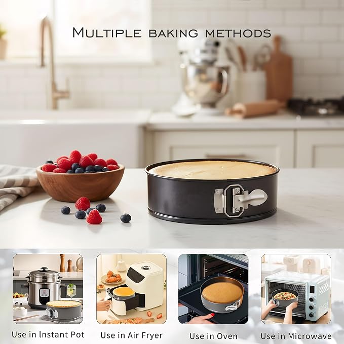 Springform Pan, Nonstick Leakproof Round Cheesecake Pan for Baking, Easy Release, No Parchment Paper Needed (7-inch)