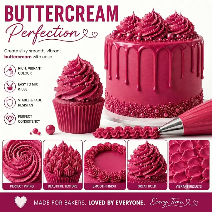Confect Fuchsia Pop Gel Food Coloring – Highly Pigmented Gel Based Food Color for Buttercream, Cakes, Cookies & Baking – 60mL / 2 FL OZ