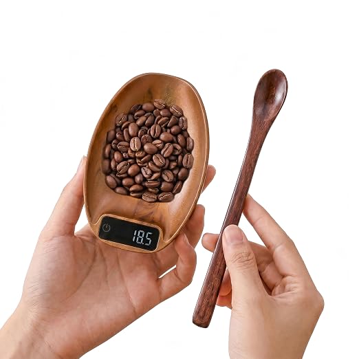 Portable Coffee Scale Mini Electronic Gram Scale Rechargeable Digital Scale for Home Office Coffee Making & Kitchen Use (Gold)
