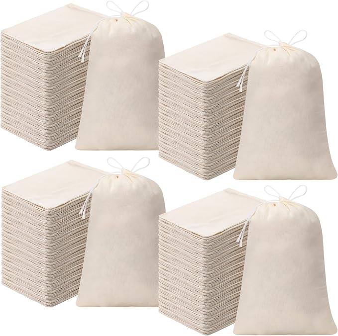 Tatuo 800 Pcs Cotton Muslin Bags with Drawstring Reusable Cloth Sachet Pouch Empty Gift Canvas Bags Bulk for Jewelry Home Party Favors (4 x 6 Inch)