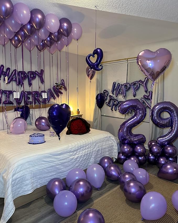 Purple Number 6 Balloon 40 Inch, 6th Birthday Party Decorations for Children, Giant 6 Foil Balloon for Party Supplies