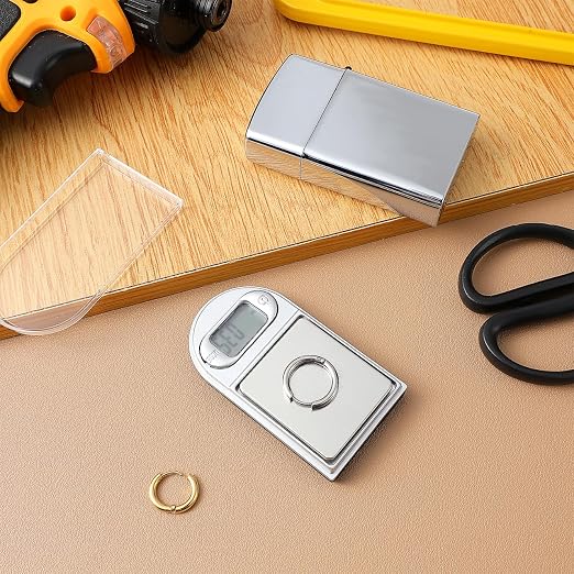 PRETYZOOM Mini Digital Jewelry Scale Lighter Shape Electronic Scale 200 Gram 0.01G Precision Portable Pocket with LCD Display Battery Powered for Jewelry Medicine Coins