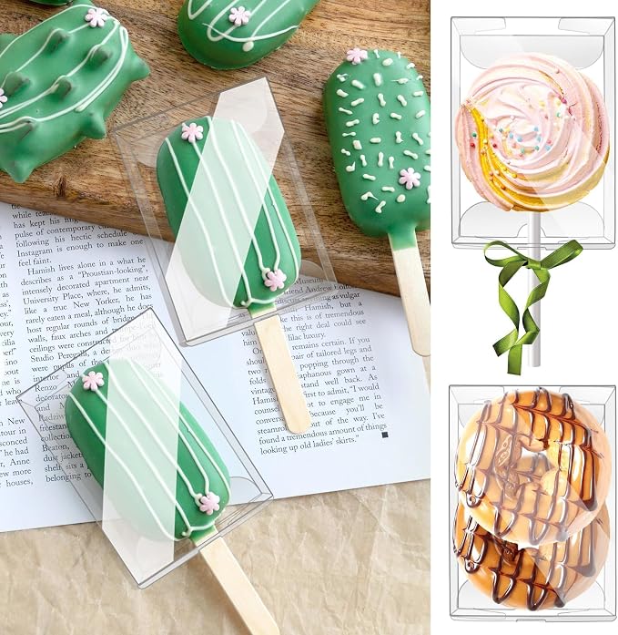 CZWESTC 45 Pcs Cakesicle Rice Krispie Treat Boxes 3.5x2.4x1.38 | Elegant commercial-grade packaging solution perfectly tailored for upscale weddings, bakeries, parties, and DIY gifts.