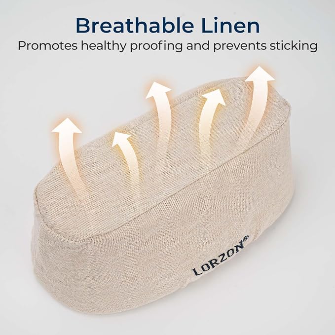 Lorzon 6 Pack Bread Proofing Basket Cover, 10 Inch Oval Banneton Liner, Linen Sourdough Bowl Covers for Bread Rising