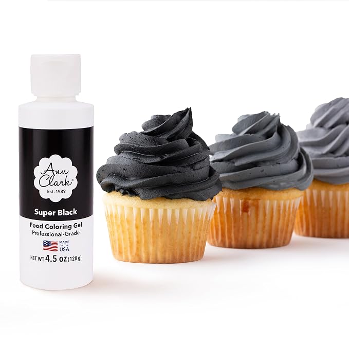 Ann Clark Super Black Food Coloring Gel Large 4.5 oz Professional Grade Made in USA