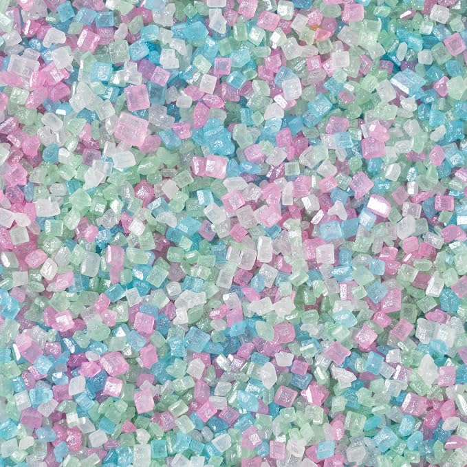 Mermaid Sanding Sugar 4.2 ounces Edible Pastel Sprinkle Pink Blue Purple Green Sparkling Sugar Mix, Perfect for Cake Decorations, Baking, Ice Cream, Cookies, Cupcake Topper