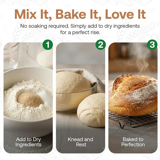 Quay Naturals Instant Dry Yeast 8 oz | Fast-Acting, No Proofing Needed | Ideal for Bread, Pizza, Bagels & Pastries | Gluten-Free, Non-GMO, Vegan Baking Essential