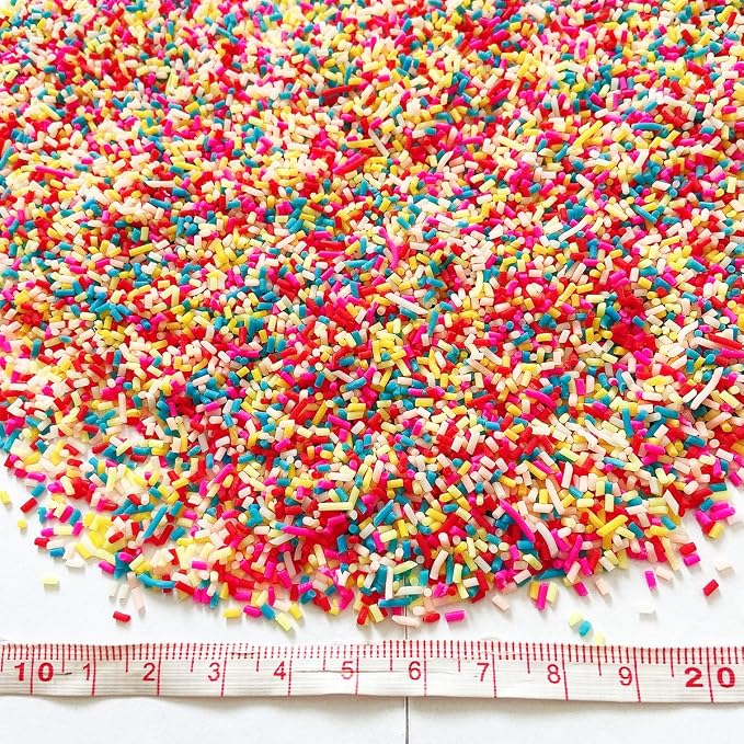 EHOPE 100G Fake Sprinkles Polymer Sprinkles Faux Sprinkles Resin Sprinkles Clay Sprinkles For Resin Fake Candy Sprinkles for Nail Art DIY Crafts Cake Phone Case (100G Sugar granules-Red)