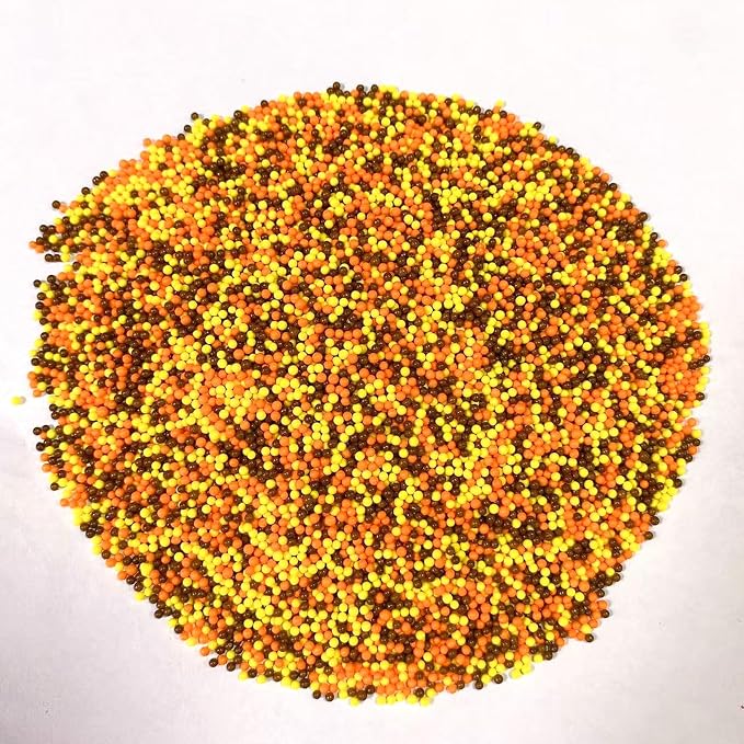 PhilaeEC Autumn Nonpareils Sprinkle Fall 2mm Mini Orange Yellow Brown Peals Sprinkle Edible for Cake Decoration Cupcake Topper Cookie Baking Decorations Halloween Christmas Thankgiving Supplies