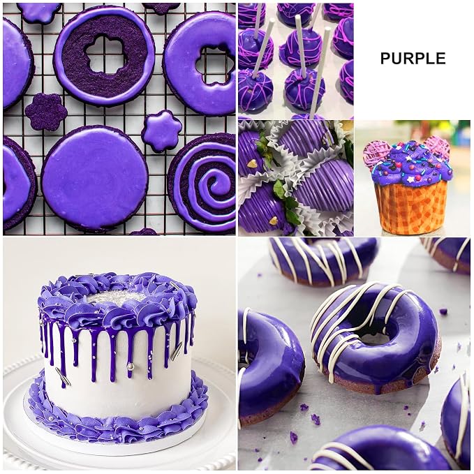 Oil Based Food Coloring for Chocolate - Vivid Food Coloring Set for Candy Melts, Baking, Cake Decorating, Fondant - Fat Soluble Food Color Dye for Icing, Cookie, Crafts - 2 fl.oz / 60ml Bottles (Purple)