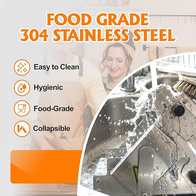 12" Space-Saving Foldable Dough Sheeter, Manual Croissant Dough Laminator with Adjustable Thickness, Stainless Steel Pastry Roller for Pizza Dough, Pasta & Home Bakery