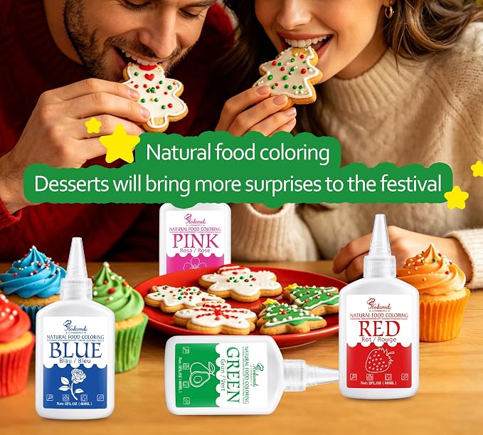 Natural Food Coloring - 2oz Plant-Based Liquid Food Dye, FD&C Dye Free, Gluten Free Vegan Non-GMO, No Dairy Nut Egg Sugar, for Baking Cake Decorating Icing Frosting Fondant Easter Eggs Drinks (green)