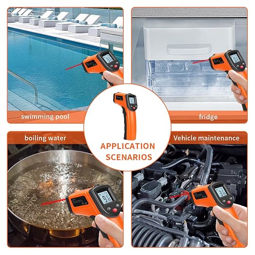 Non-Contact Infrared Thermometer Gun X6000- Handheld Digital Temperature Tester with LCD Display for Grill/Home/Kitchen/Boiler/Piping/HVAC/Industrial Use,Range:-58°F ~1022°F