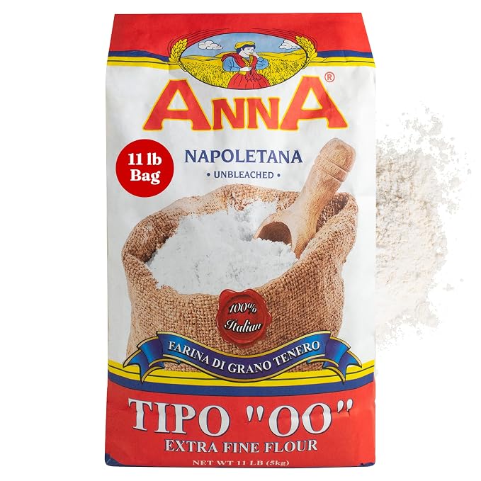 Cento Anna Tipo 00 Flour, 11 Lbs., Extra Fine, Unbleached, Soft Wheat Flour, Perfect for Pizza Crust, Pasta & Bread, Grown and Processed in Italy