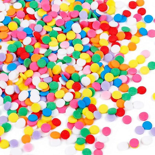 Rainbow Sprinkles Edible Confetti, Birthday Round Sprinkles for Cake Decorating, Cookies, Ice Cream and Macaron Topping Supplies