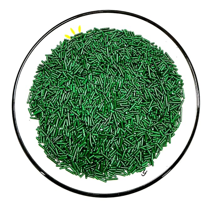 Homipooty Green Soft Jimmies Sprinkles Edible Candy Jimmies Sprinkles for Cake Decorating 78g/2.75oz Cookie Cupcake Topper Ice Cream