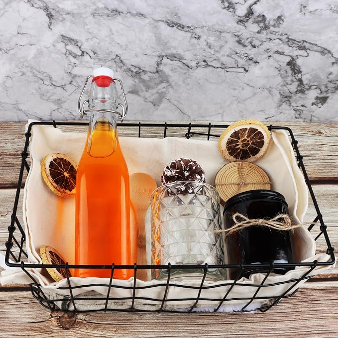 12 Pack 12oz Swing Top Glass Bottles, 375ML Square Bottles with Airtight Stoppers for Kombucha, Kefir, Vanilla Extract, Beer(Bonus Gaskets, Labels and Funnel)