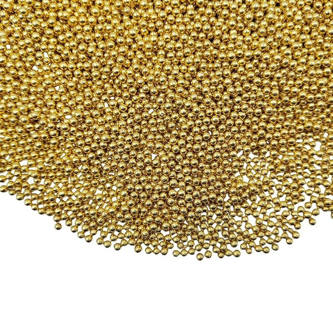 EPHVODI Gold Sprinkles Christmas Nonpareils Sprinkles Edible Mini Pearl Sprinkle for Cake Decorations, Baking, Ice Cream, Cookies, Donuts and Lollipops - 2mm Sugar Pearls 3.88oz
