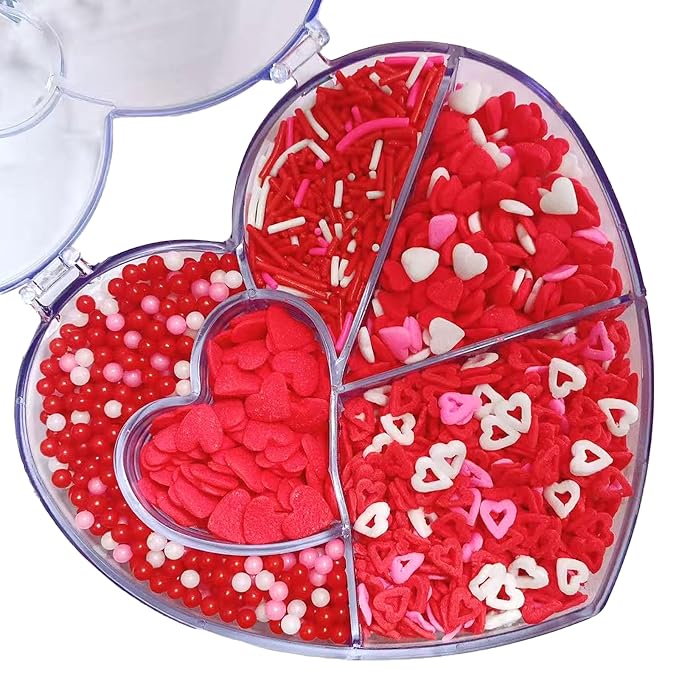 PhilaeEC Vanlentine Sprinkle Red Pink White Edible for Cake Decoration Mix Candy Cake Baking Cookie Cupcake Toppers Decoration Vanlentine Wedding Supplies
