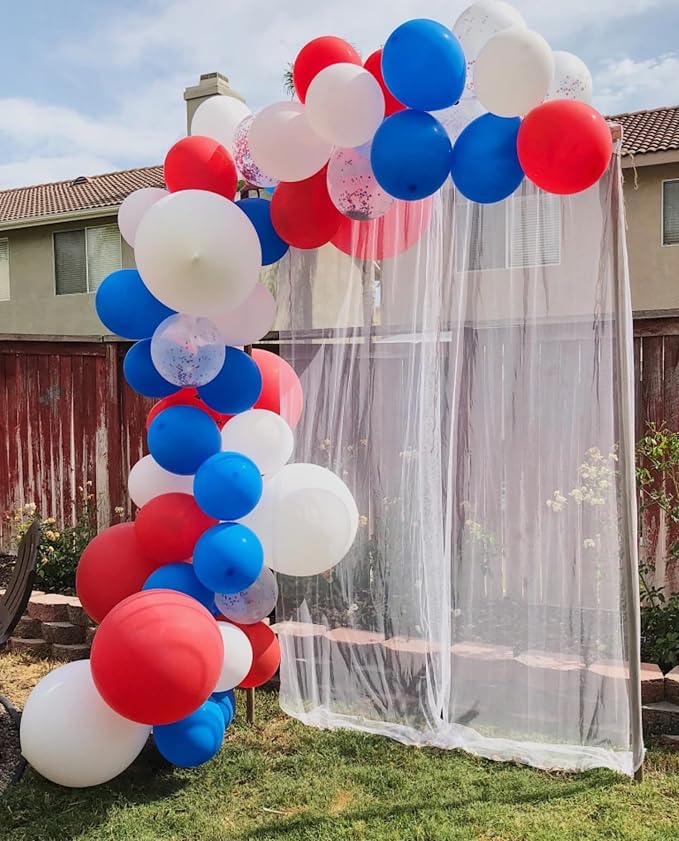 Voircoloria Red White Blue Balloons, 66pack 12inch Macaron Latex Party Balloons for Birthday Graduation 4th of July Independence Day Anniversary New Year Holiday Party Decorations
