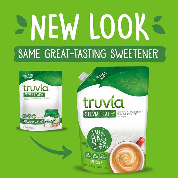 Truvia Original Calorie-free Sweetener from the Stevia Leaf, 17 Ounce Refill Bag (Pack of 2)