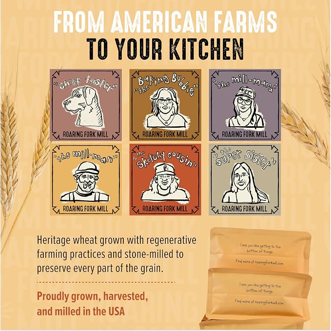 Stone-Milled Bread 00 Flour – USDA Organic & Regenerative Organic Certified Heritage Grain Wheat – Reliable Rise for Artisan Breads, Pizza & Pastries