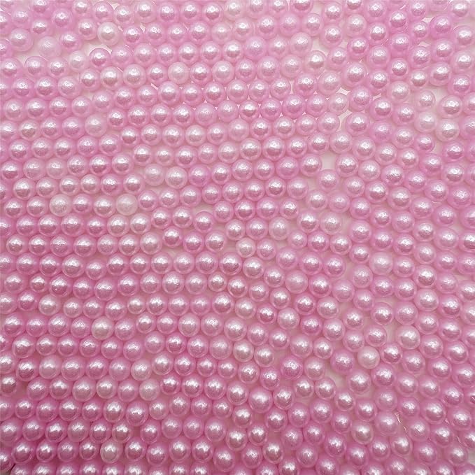 CandiJumpin 4mm Pink Sugar Pearls, Small Edible Pearls Pink Pearl Sprinkles for Cake Decorating Edible Cake Decorations Pearl Sugar Sprinkles Cupcake Toppers Baby Shower Party Birthday Wedding Christmas Supplies 3 OZ