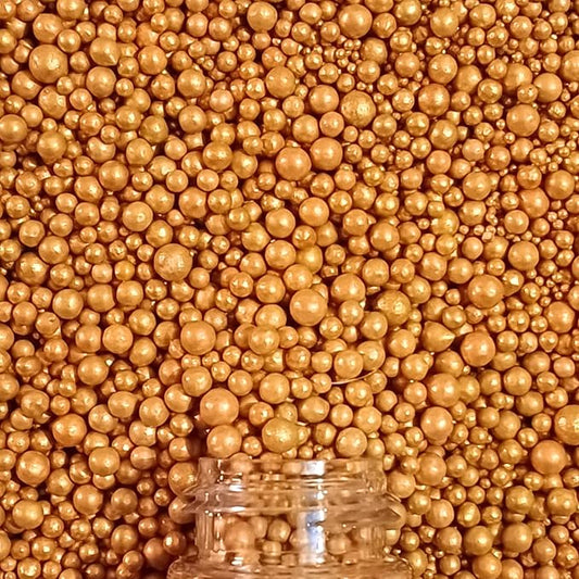 Confect Gold Edible Cake Sprinkles – Confect Love Metallic Disco Balls for Cake & Cupcake Decorating – Shiny Gold Sugar Pearls for Baking, Desserts, Cookies | Vegan, Gluten-Free, Nut-Free, Soy-Free, Dairy-Free, Palm Oil-Free– 4.2 Oz