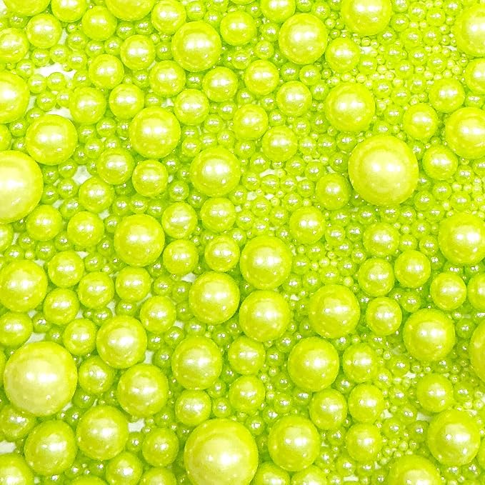 Sprinkles Edible Green Pearl Sugar Sprinkles Candy 142g/5.01oz Mix Size Green Pearls Baking Cupcake Toppers Cookie Ice Cream Decorations for Wedding Parties Valentines Day Halloween Christmas
