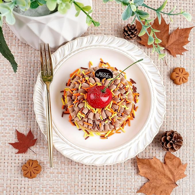 Thanksgiving Sprinkles, Edible Fall Jimmies Mix, Yellow Orange Brown, 4oz | Perfect for Baking Topping, Cupcakes, Cookies, Ice Cream & Cake Decorating, Halloweeen Autumn Harvest Holiday Party Supplies