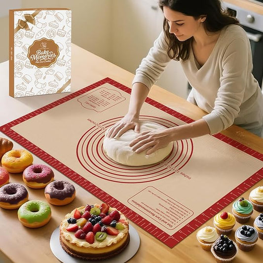 Silicone Baking Mat, Reusable Non-Stick Pastry Mat for Rolling Out Dough, Pizza Crust Pie Baking Mat, Cookies, Cake, Bread, Chocolate, Pastry, Oven Mat