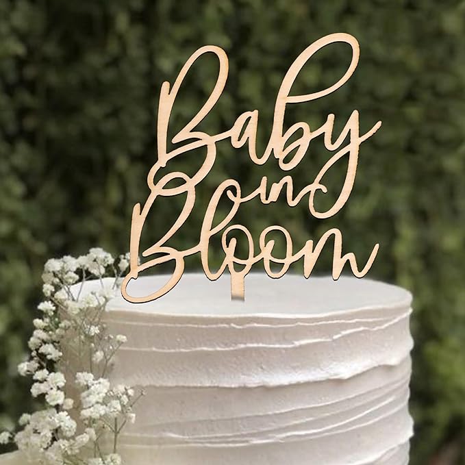 ZAIBIANHAO Baby in Bloom Cake Topper | ,Baby Shower Cake Sign,Pregnancy Reveal, Baby shower Decorations,Birth Announcement, Custom Baby Cake Topper