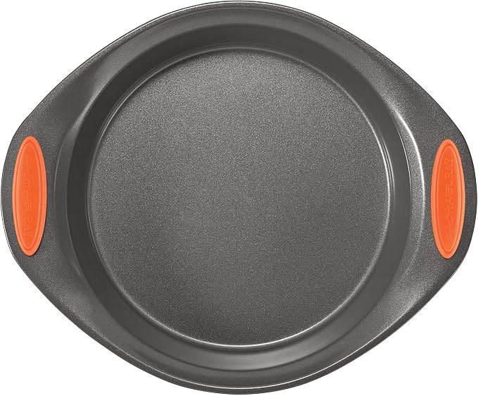 Rachael Ray Yum -o! Nonstick Bakeware Baking Pan With Grips / Nonstick Cake Pan With Grips, Round - 9 Inch, Gray
