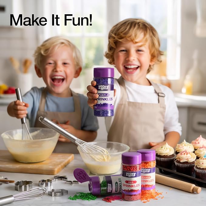 Purple Sprinkles 3 oz Bottle | Jimmies Sprinkles for Cake Decorating | Dessert Topping for Baking, Cupcakes, Cookies, Ice Cream, Parties, Holidays & Everyday Celebrations