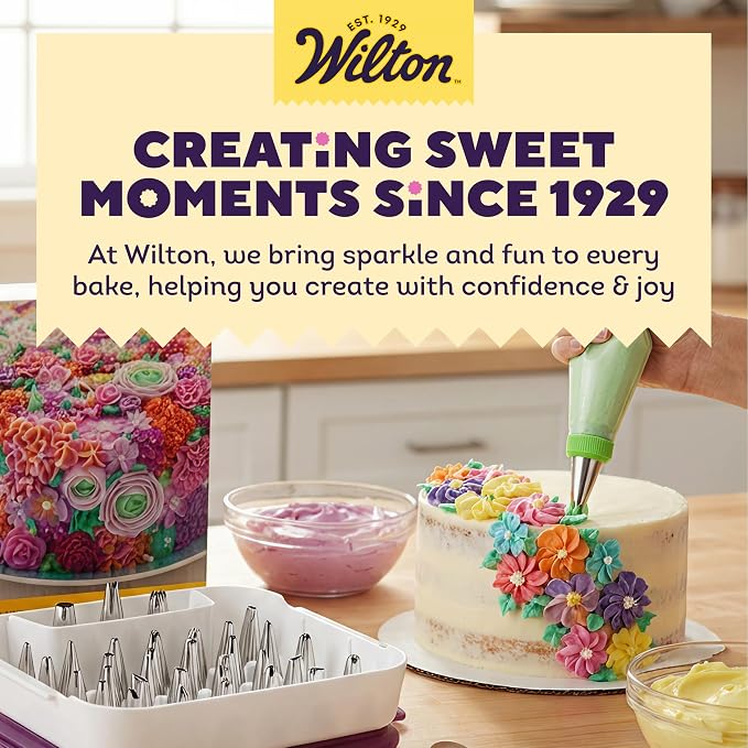Wilton Master Cake Decorating Piping Tips Set - Decorating Supplies for Cakes & Cupcakes - Comes with Carrying Case - Includes Star, Leaf, Zigzag Tips & More - 55-Piece Set