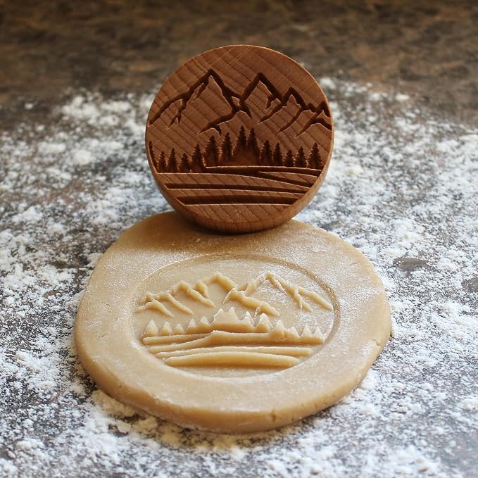 Wood Cookie Stamp, 2.5 Inch (Rocky Mountain View CS-139)