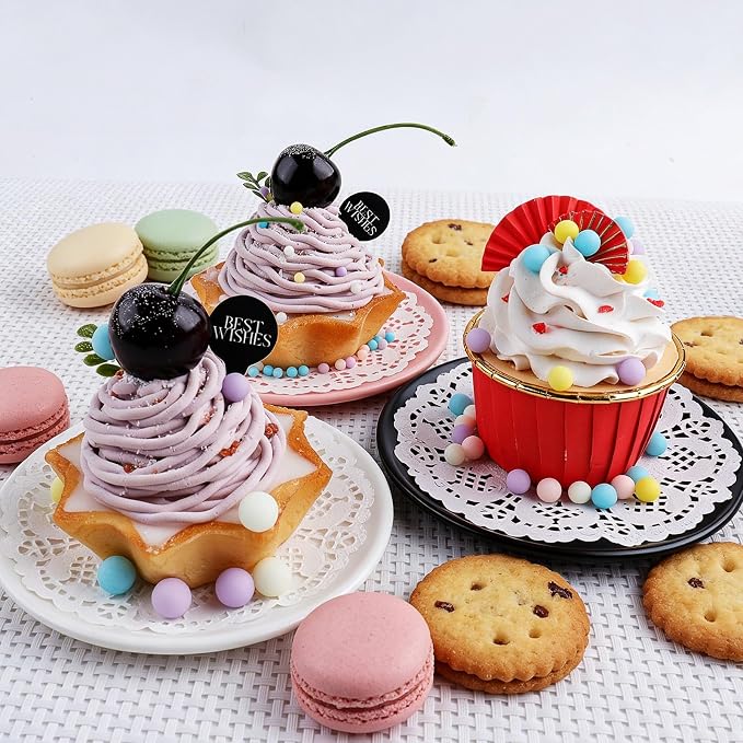 Pastel Sprinkles for Cake Decorating, 7.8oz Macaron Pearl Sprinkles 4 Sizes Mix for Cake Cupcake Cookie Baking Donuts Ice Cream Toppings