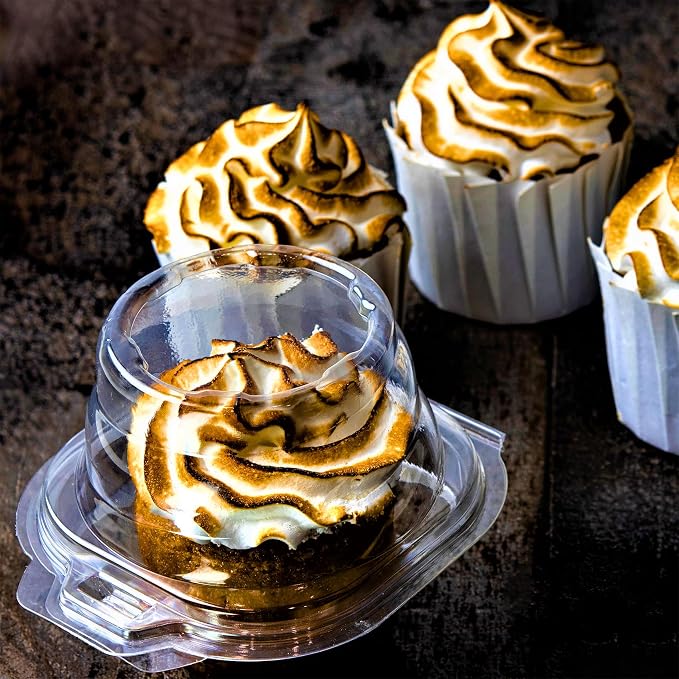 Green Direct Clear Cupcake Boxes Individual Containers, Stackable Cupcake HolderS With LidS, Airtight Box Disposable Dome Carrier, 200 Per Pack