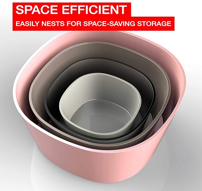 Mueller Mixing Bowls, 4-Piece Nesting Bowls Set, Food Prep Bowls, European Made, Microwave and Dishwasher Safe Mixing Bowl Set