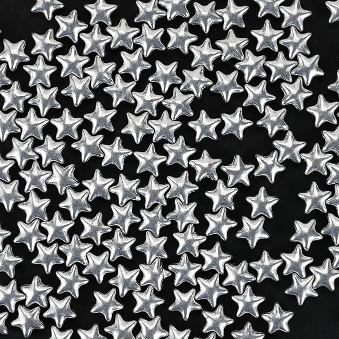 Sliver Star Sprinkles, 10MM Edible Candy Stars for Cake Decorating, Cupcakes, Cookies & Desserts, 4.2 oz Metallic Silver Sprinkles for 4th of July , Christmas, Wedding, Birthday, Holiday Baking Baby Shower