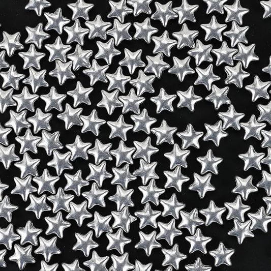 Sliver Star Sprinkles, 10MM Edible Candy Stars for Cake Decorating, Cupcakes, Cookies & Desserts, 4.2 oz Metallic Silver Sprinkles for 4th of July , Christmas, Wedding, Birthday, Holiday Baking Baby Shower