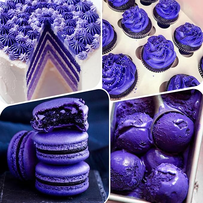 Food Coloring Gel - Vibrant Color Gel Food Coloring for Cake Decorating, Baking, Easter Egg, Icing - Tasteless Food Color Dye for Fondant, Cooking, Airbrush (Violet, 5.3oz)
