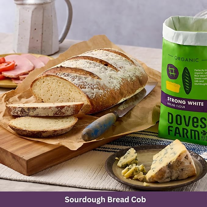 Doves Farm Organic Strong White Bread Flour 3.3 lb / 1.5 kg (Pack of 2) - High Protein British Baking Flour for Bread, Rolls and Sourdoughs | Kosher Certified & Vegan Friendly | Authentic UK Import