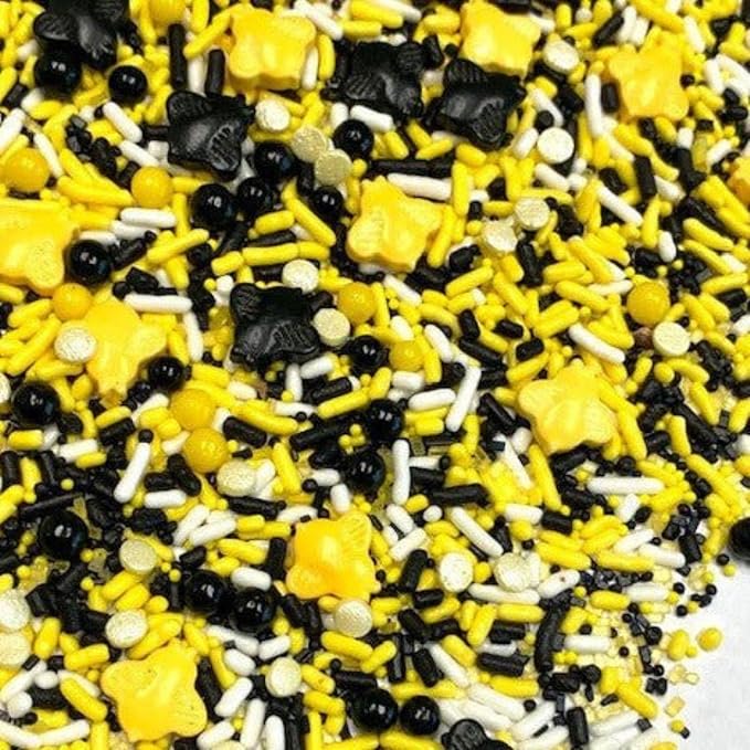 COOL MOM SPRINKLES Bumble Bee Sprinkles (4 oz.) – Summer Themed Birthday Sprinkles for Decorating Cakes, Cupcakes, Cookies & Desserts – Mixed in the USA/Gluten-Free