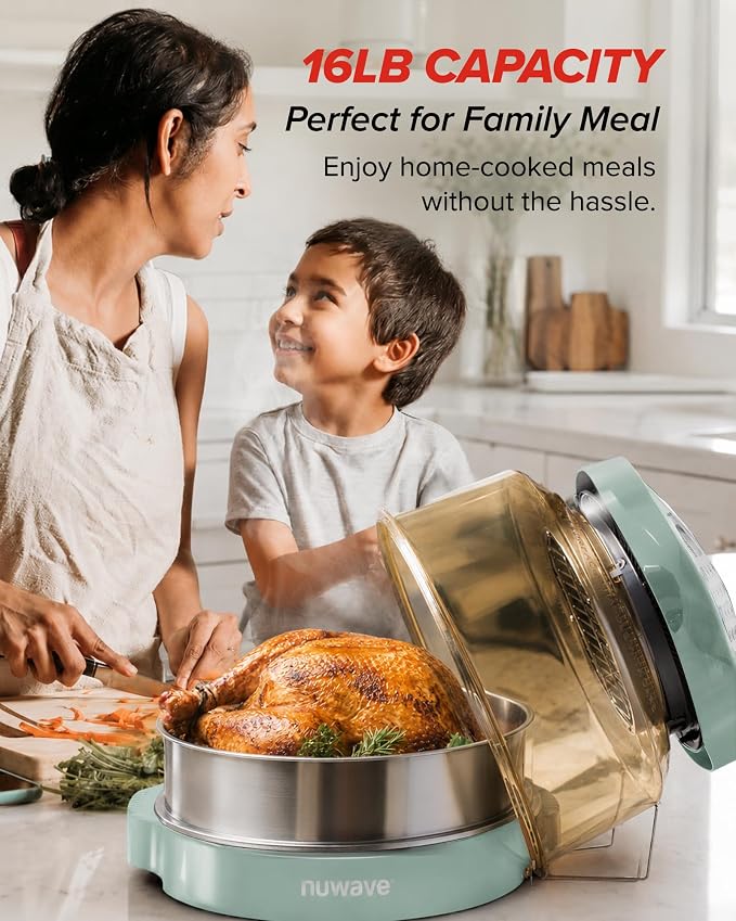 Nuwave Pro Plus 2 Countertop Infrared Oven with Stainless Steel Extender Ring, Triple Combo Cooking Power, Adjustable Temperature Control, Large Capacity Roaster, Air Fryer & Convection Oven, 20674V01